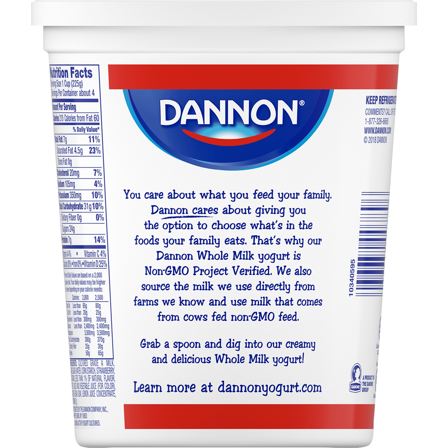 slide 4 of 5, Dannon All Natural Strawberry Whole Milk Yogurt, 32 oz