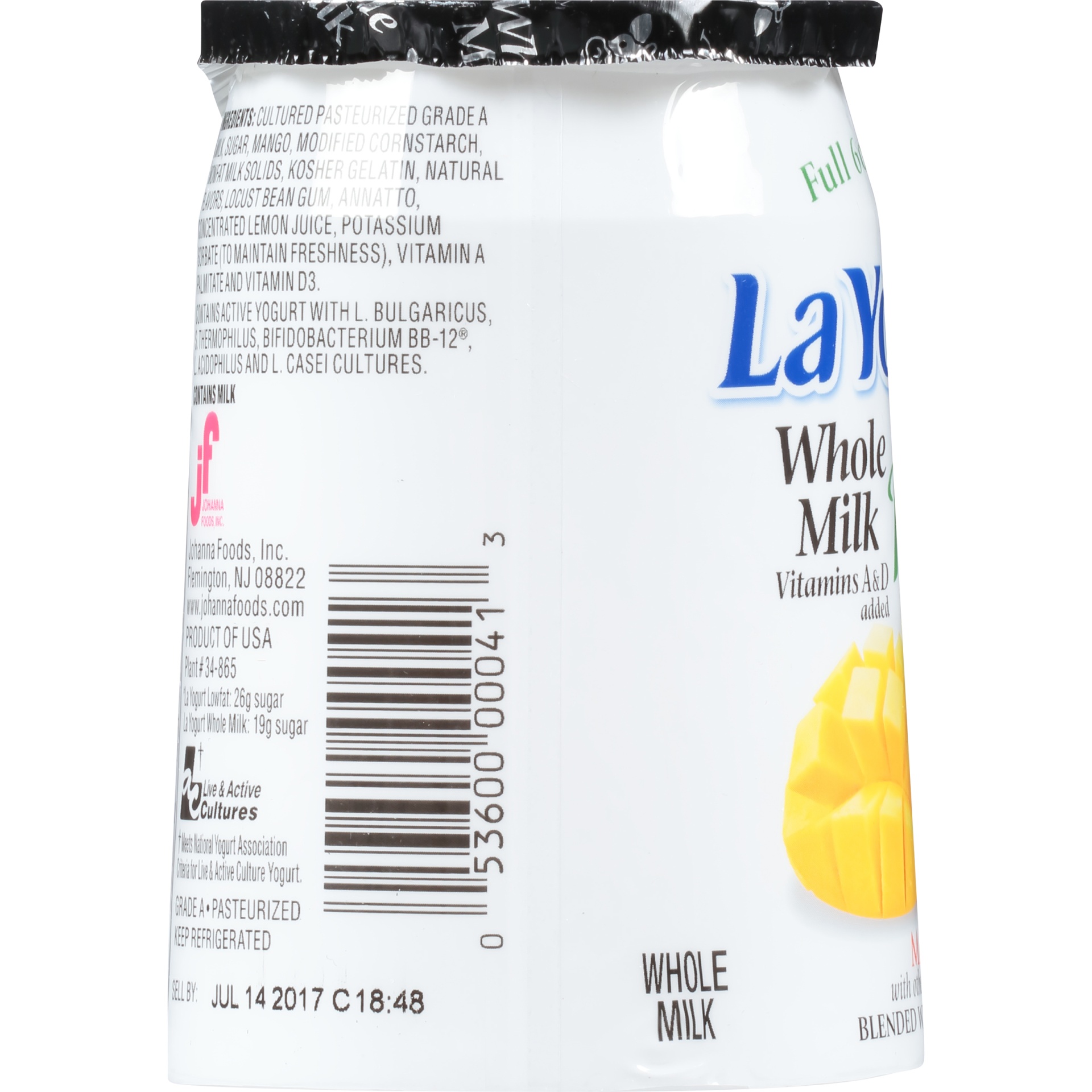 slide 2 of 6, La Yogurt Probiotic Formula Mango Blended Whole Milk Yogurt 6 Oz. Cup, 6 oz