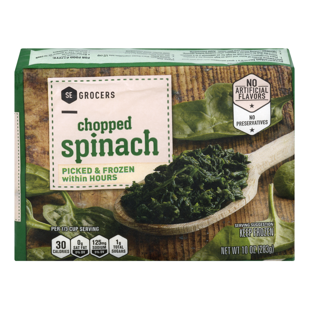 slide 1 of 1, SE Grocers Spinach Chopped, 10 oz