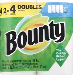Bounce Bounty Select-A-Size White Double Rolls 2-Ply Paper Towels 2 ea