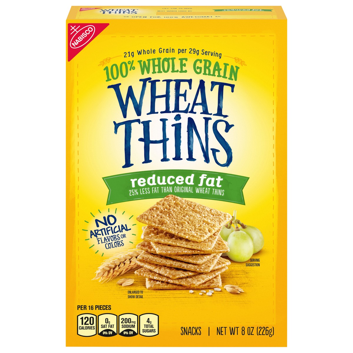 slide 1 of 5, Wheat Thins Reduced Fat Snacks, Whole Grain Wheat Crackers, Snack Crackers, 8 oz, 8 oz