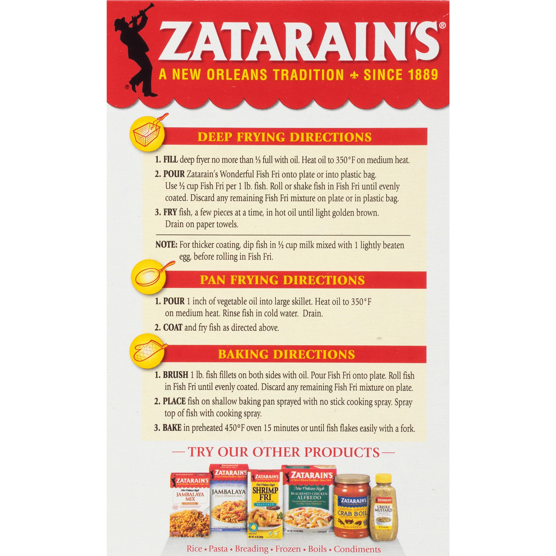 slide 2 of 5, Zatarain's Fish Fry - Plain, 24 oz