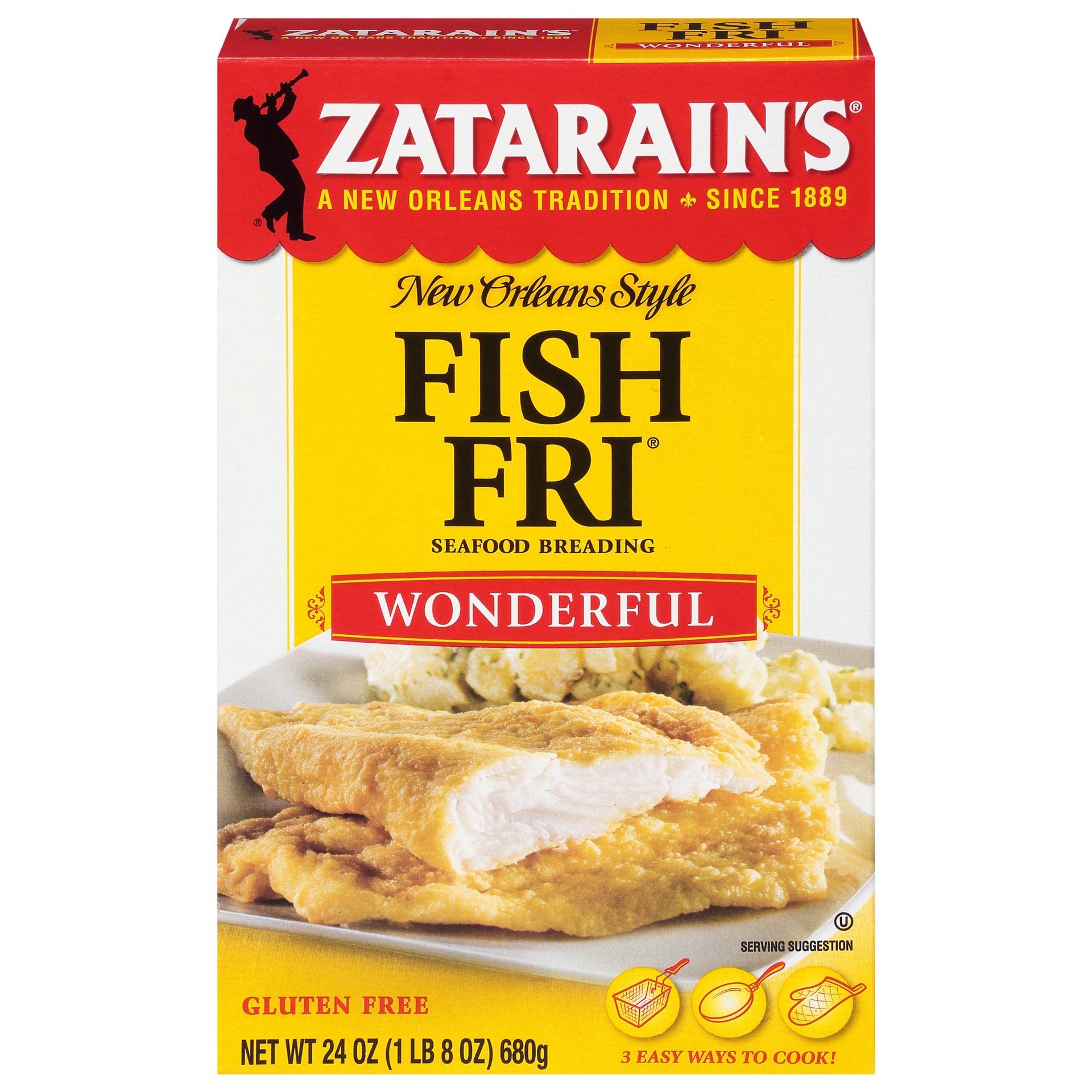 slide 1 of 5, Zatarain's Fish Fry - Plain, 24 oz