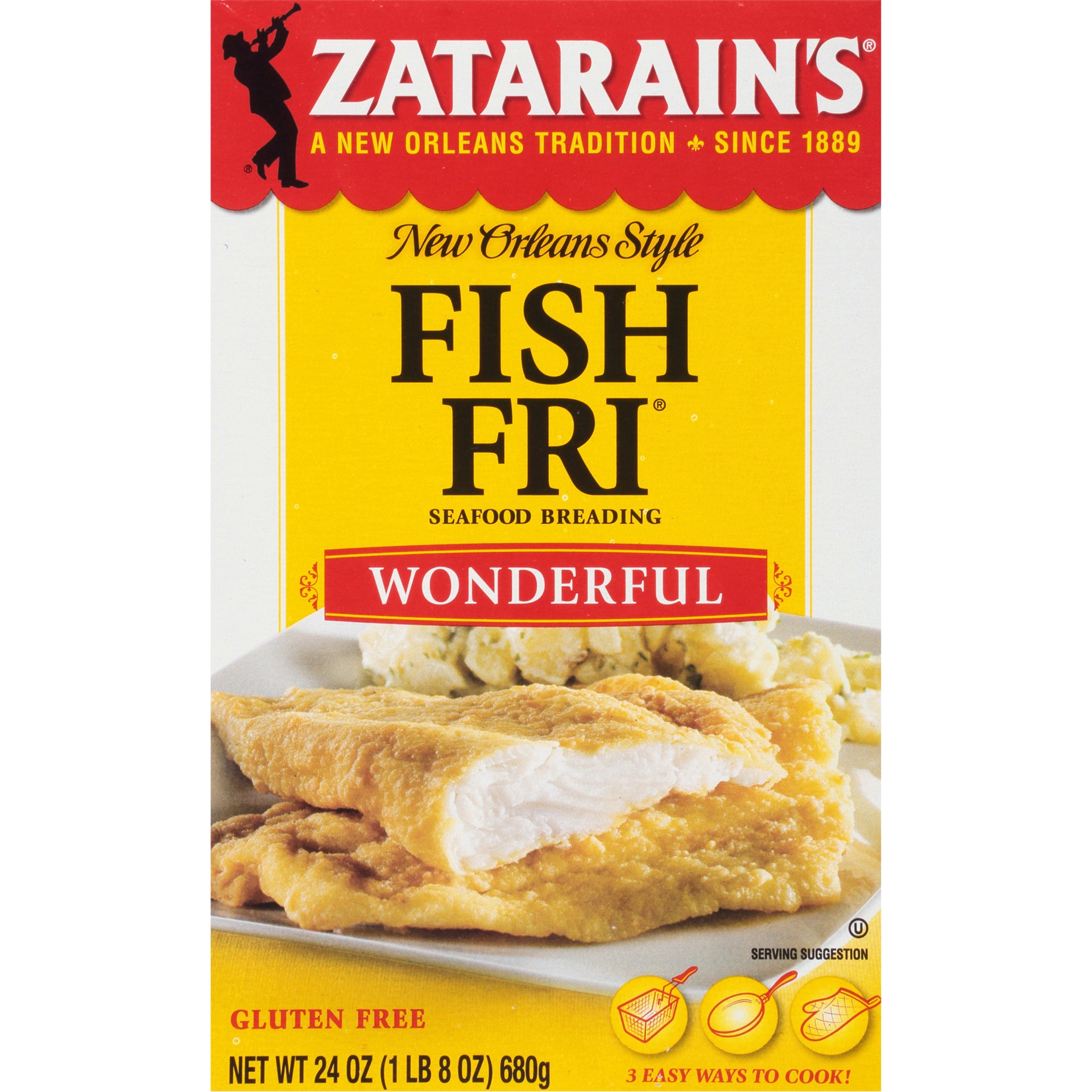 slide 1 of 5, Zatarain's Fish Fry - Plain, 24 oz