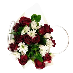 Charlie's Produce Dozen Rose Vase Rose Combo