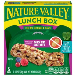 Nature Valley Lunch Box Chewy Granola Bars, Mixed Berry, 5-0.92 Oz Bars