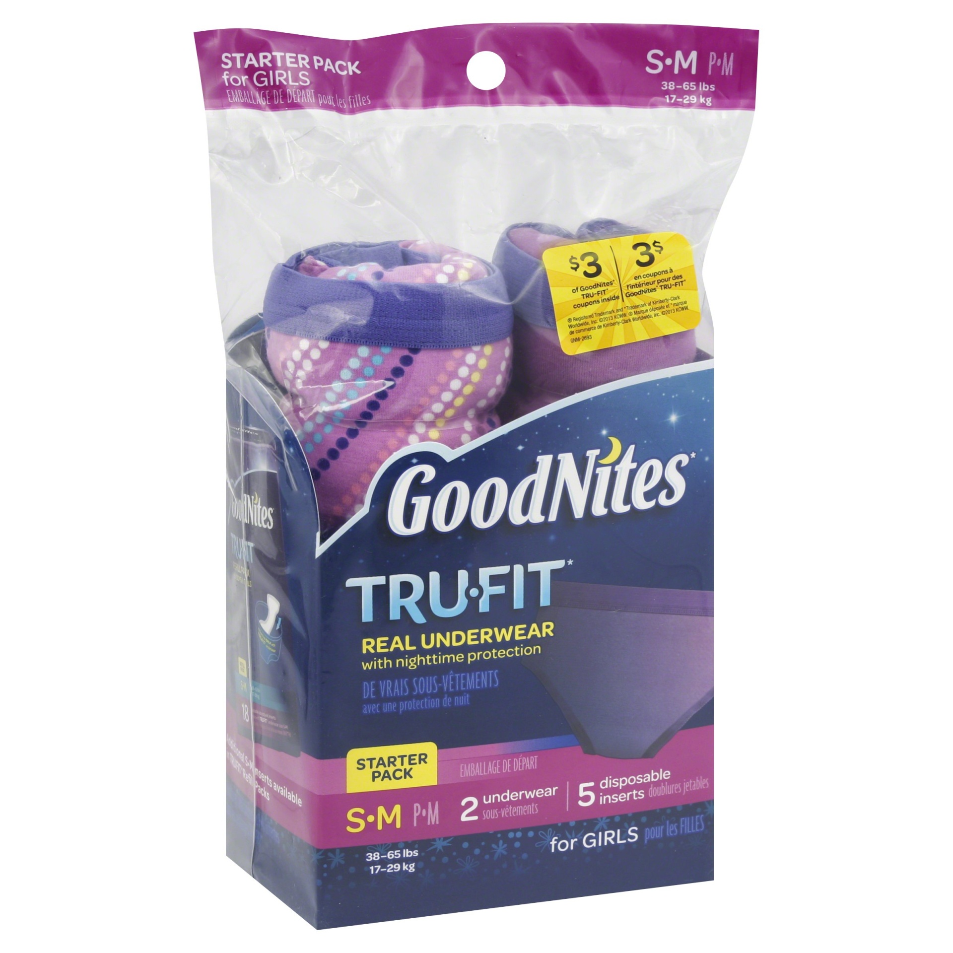 slide 1 of 1, GoodNites* Tru-Fit* Underwear Starter Pack For Girls - Small/Medium, 7 ct