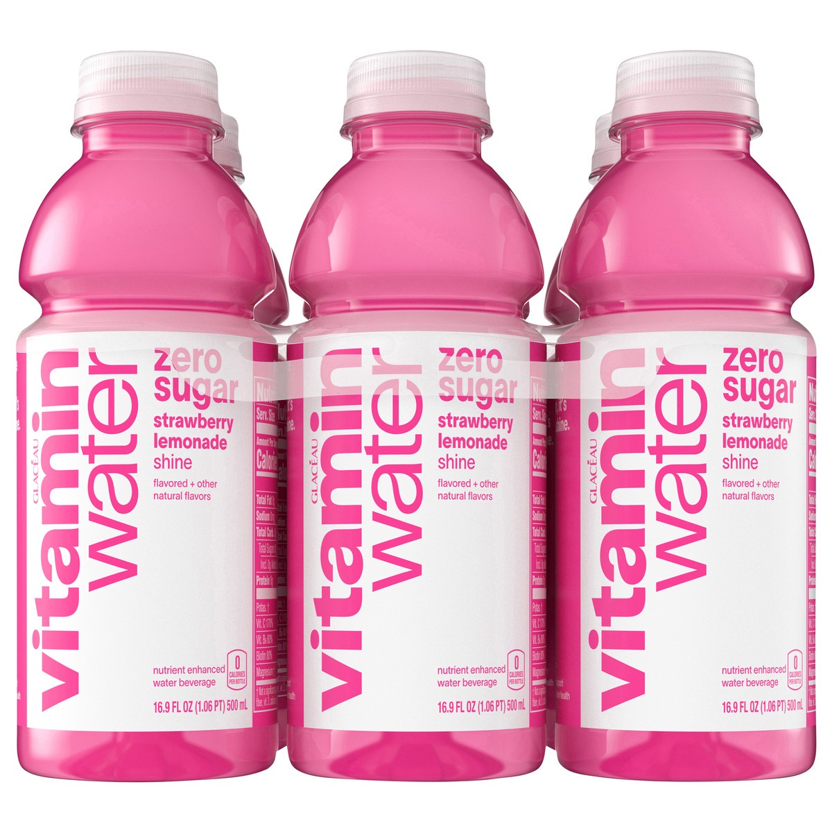 slide 1 of 3, vitaminwater zero sugar shine Bottles, 16.9 fl oz, 6 Pack, 6 ct