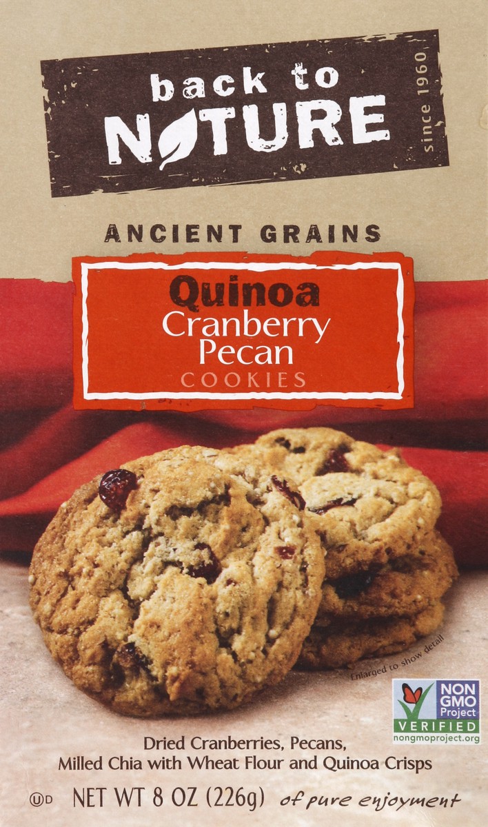 slide 4 of 4, Back to Nature Quinoa Cranberry Pecan Cookies, 8 oz