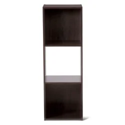 11" 3 Cube Organizer Shelf Dark Brown - Room Essentials™: Stackable Bookcase, Particle Board, 11 Inch Storage Cubes