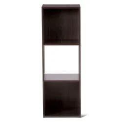 11" 3 Cube Organizer Shelf Dark Brown - Room Essentials™: Stackable Bookcase, Particle Board, 11 Inch Storage Cubes