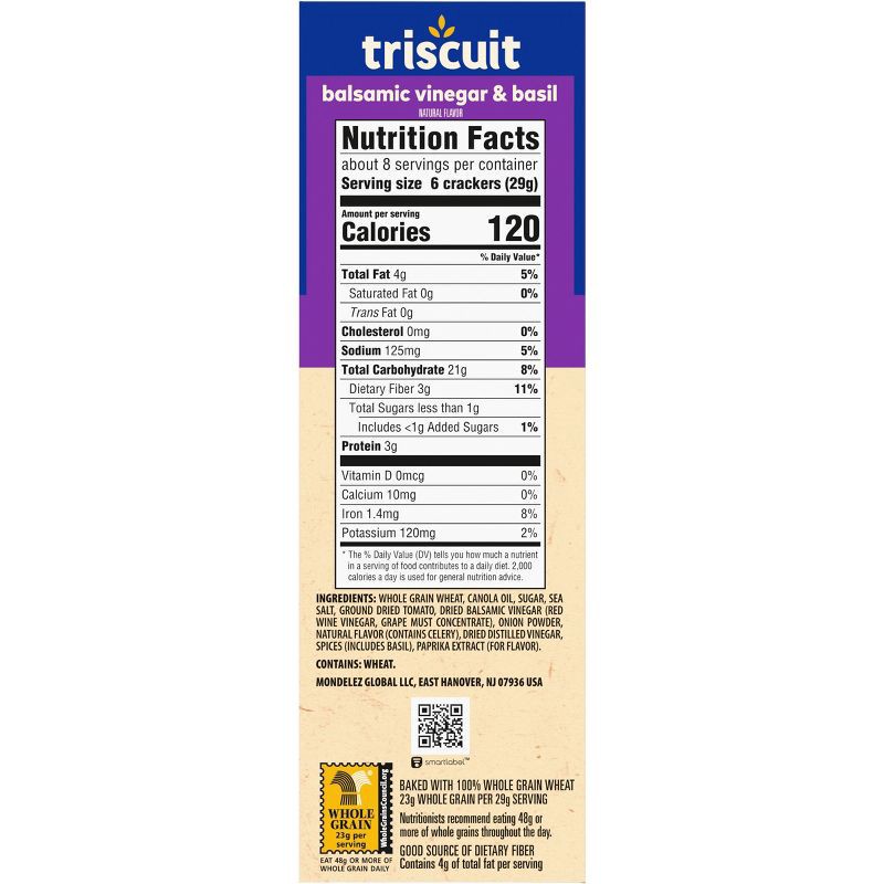 slide 10 of 12, Triscuit Balsamic Vinegar & Basil Whole Grain Wheat Lunch Snack Crackers - 8.5oz, 8.5 oz