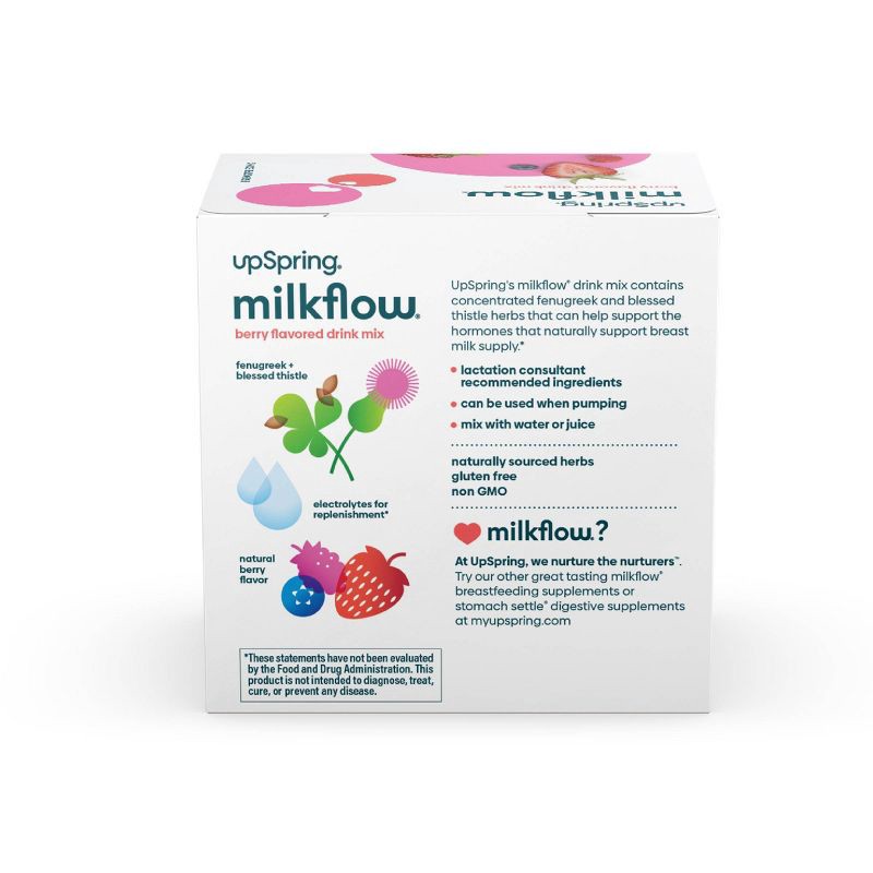 slide 3 of 8, UpSpring MilkFlow Drink Mix Breastfeeding Supplement with Electrolytes - Berry Flavor - 16ct, 16 ct