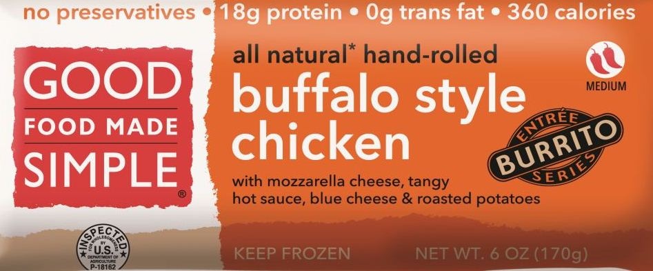 slide 1 of 1, Good Food Made Simple Buffalo Style Chicken Entr√©e Wrap, 6 oz