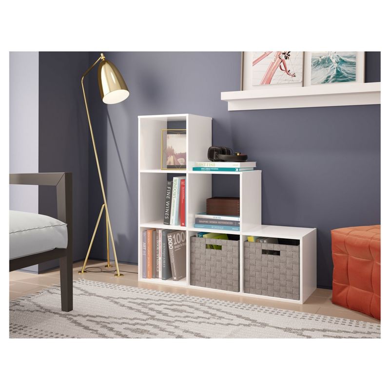 slide 2 of 6, 11" 321 Cube Organizer Shelf White - Room Essentials™: Decorative Bookshelf, 6 Compartments, Storage System, 1 ct