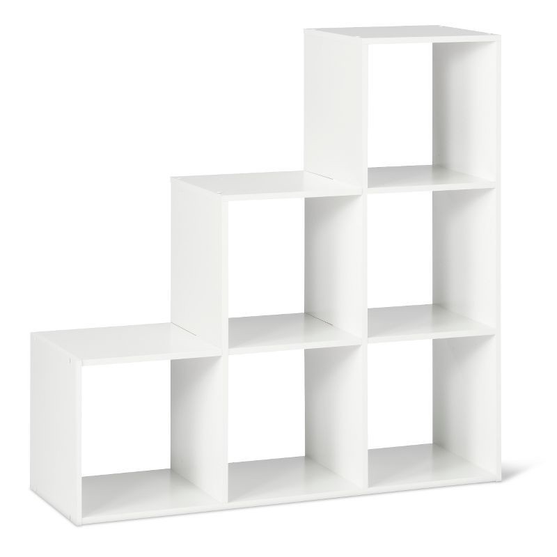 slide 3 of 6, 11" 321 Cube Organizer Shelf White - Room Essentials™: Decorative Bookshelf, 6 Compartments, Storage System, 1 ct