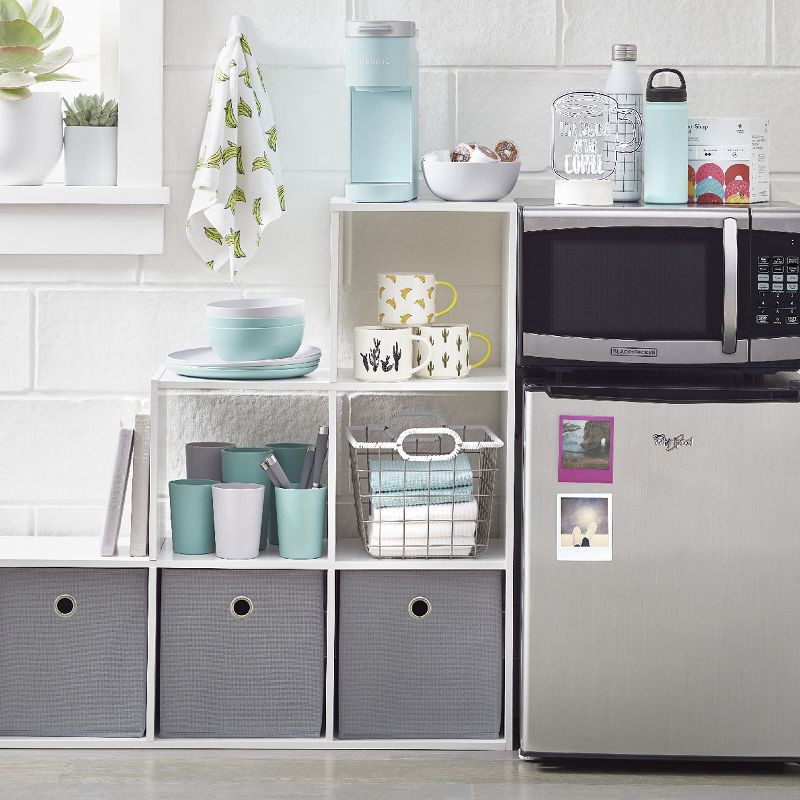 slide 5 of 6, 11" 321 Cube Organizer Shelf White - Room Essentials™: Decorative Bookshelf, 6 Compartments, Storage System, 1 ct
