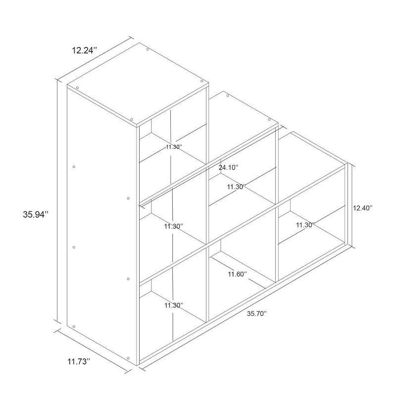 slide 6 of 6, 11" 321 Cube Organizer Shelf White - Room Essentials™: Decorative Bookshelf, 6 Compartments, Storage System, 1 ct
