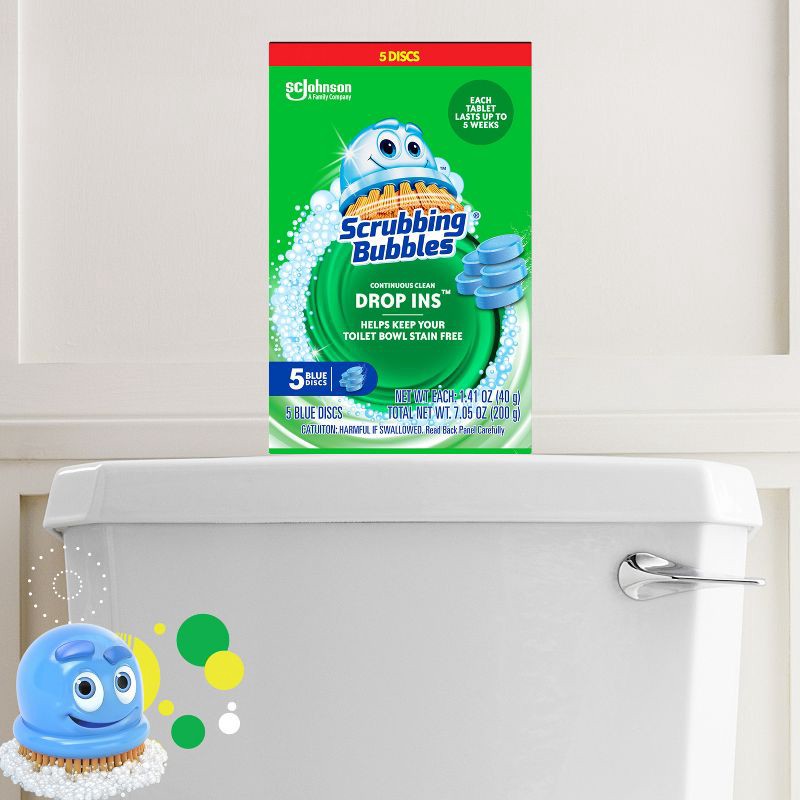 slide 2 of 7, Scrubbing Bubbles Continuous Clean Drop-Ins Toilet Bowl Cleaner Tablets - 5ct, 5 ct
