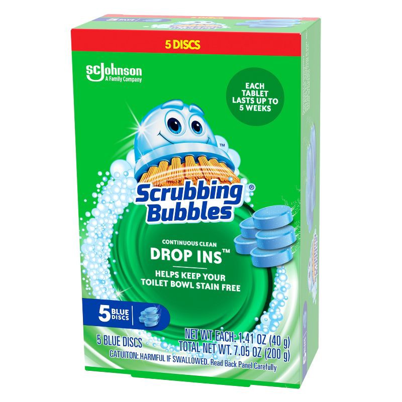 slide 9 of 9, Scrubbing Bubbles Continuous Clean Drop-Ins Toilet Bowl Cleaner Tablets - 5ct, 5 ct