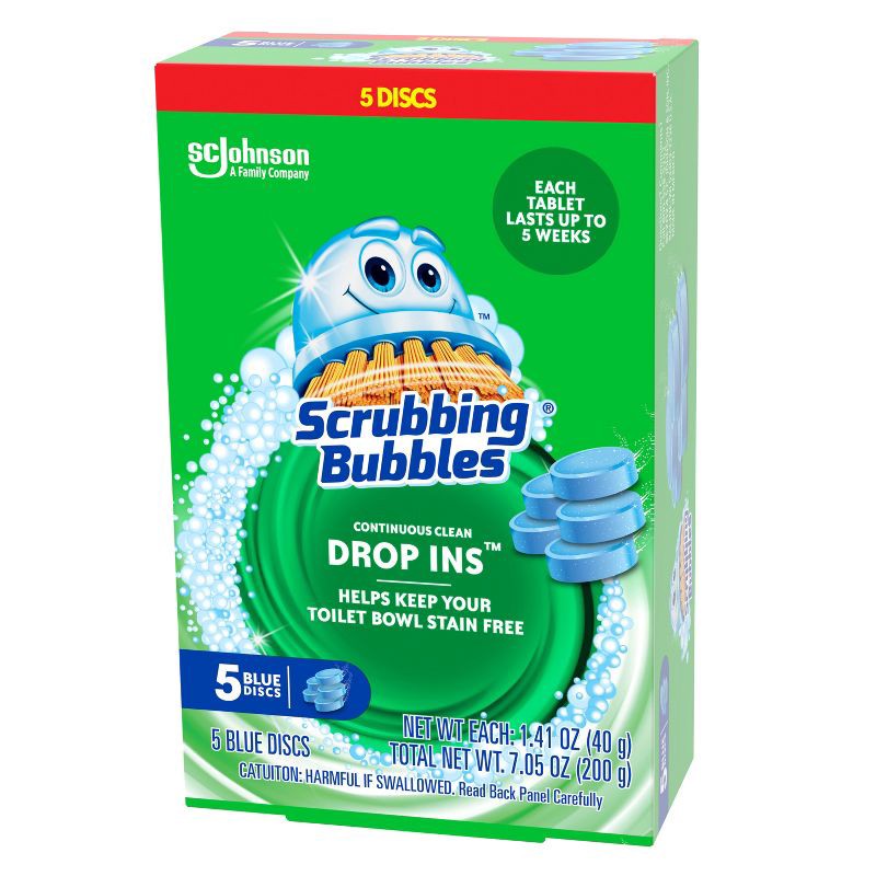 slide 9 of 9, Scrubbing Bubbles Continuous Clean Drop-Ins Toilet Bowl Cleaner Tablets - 5ct, 5 ct