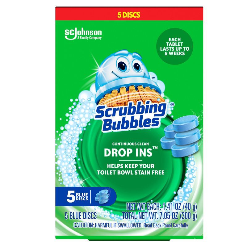 slide 1 of 7, Scrubbing Bubbles Continuous Clean Drop-Ins Toilet Bowl Cleaner Tablets - 5ct, 5 ct