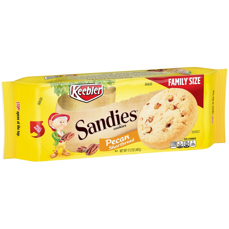 slide 2 of 4, Keebler Sandies Cookies Pecan Shortbread Family Size, 17.2 oz