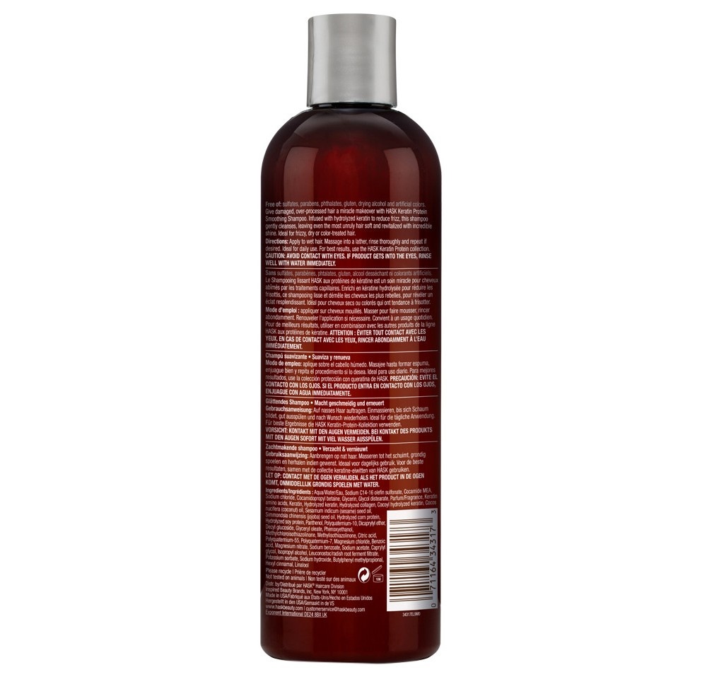 slide 3 of 4, Hask Keratin Protein Smoothing Shampoo 12 fl oz, 12 fl oz