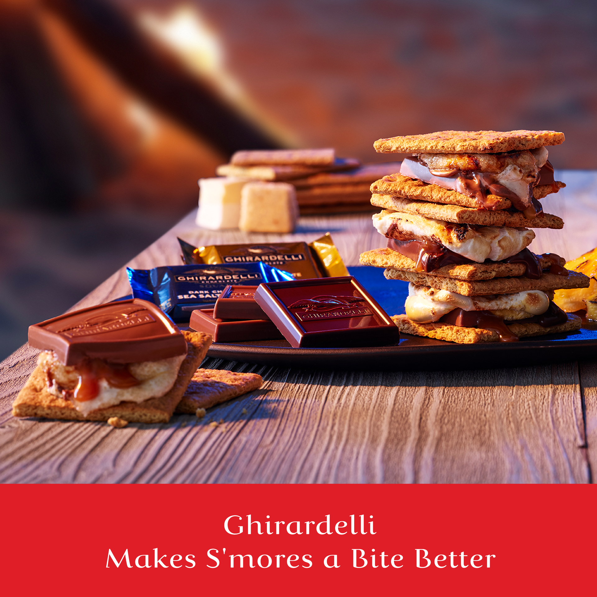 slide 3 of 7, GHIRARDELLI Perfect for S'mores Premium Chocolate Assortment Squares, 8.6 oz Bag, 8.6 oz