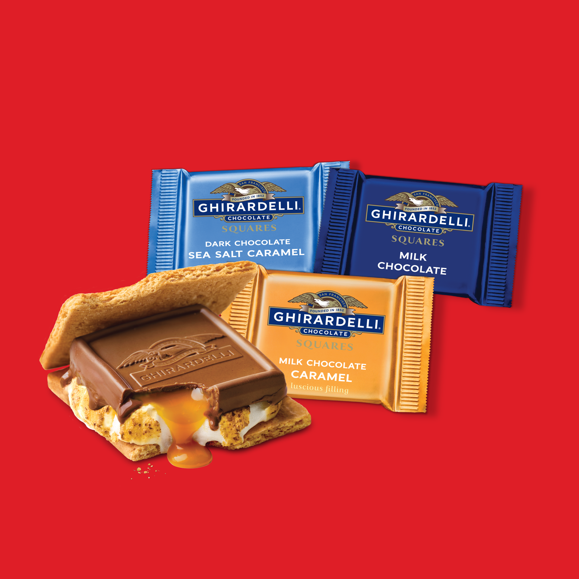 slide 4 of 7, GHIRARDELLI Perfect for S'mores Premium Chocolate Assortment Squares, 8.6 oz Bag, 8.6 oz