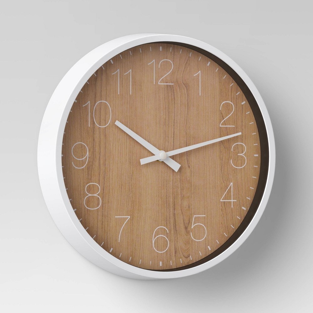 slide 2 of 2, 10" Round Wall Clock Walnut Finish - Project 62, 1 ct