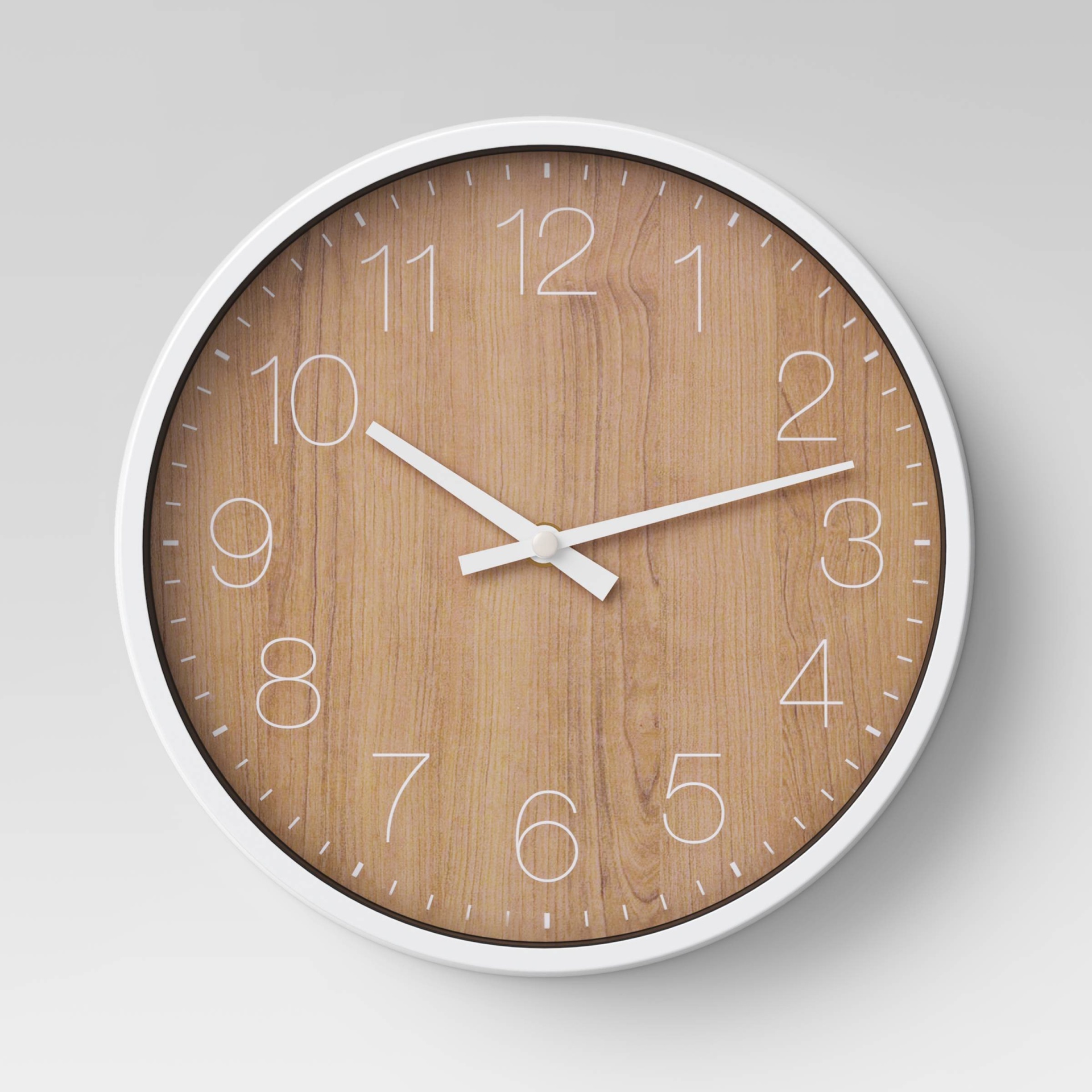 slide 1 of 2, 10" Round Wall Clock Walnut Finish - Project 62, 1 ct