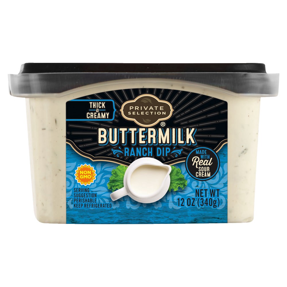 slide 1 of 4, Private Selection Creamy Buttermilk Ranch Dip, 12 oz