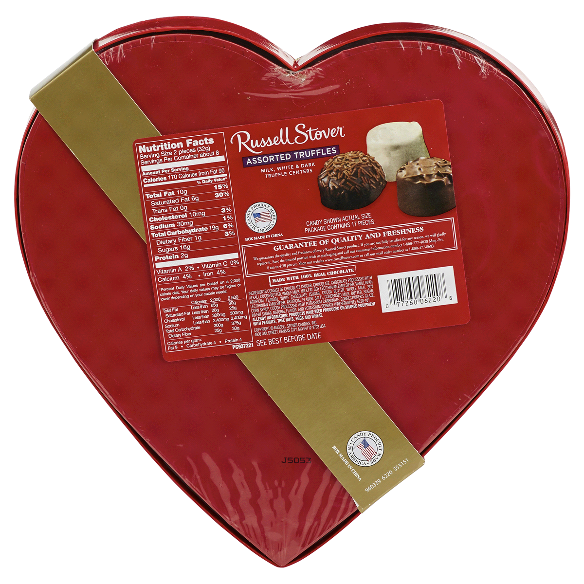 slide 2 of 2, Russell Stover Valentine Heart With Assorted Truffles, 9.5 oz