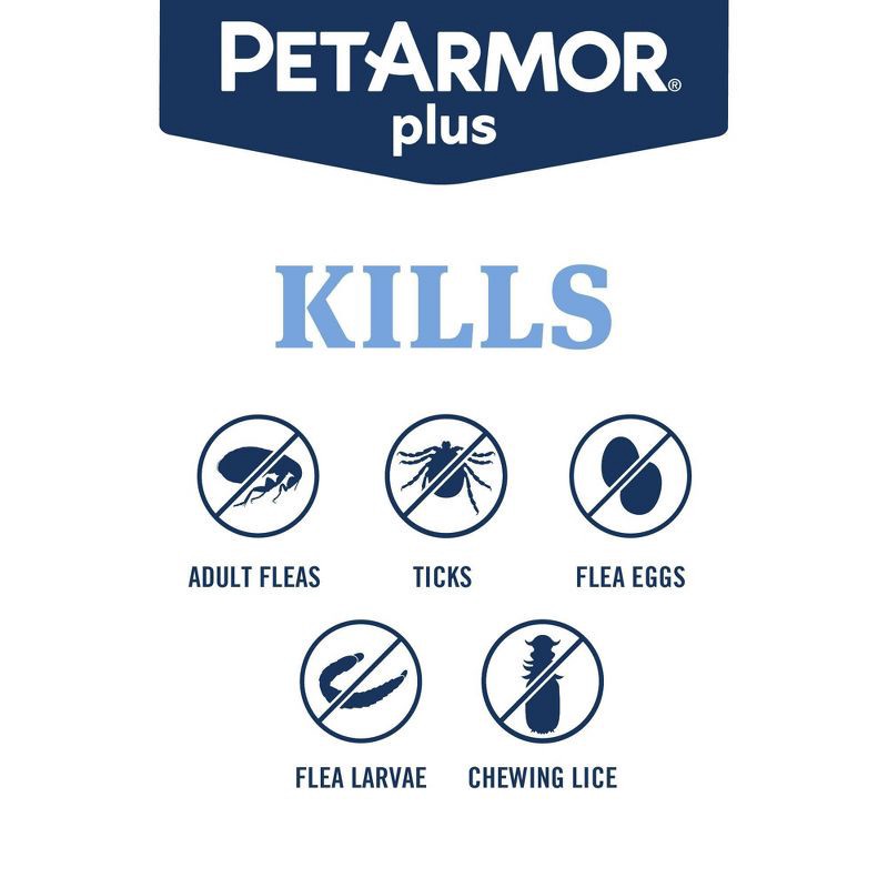 slide 5 of 8, PetArmor Plus Flea and Tick Topical Treatment for Dogs - 5-22lbs - 3 Month Supply, 5 ct; 22 lb