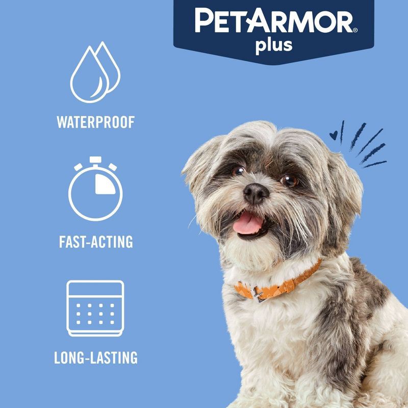 slide 6 of 8, PetArmor Plus Flea and Tick Topical Treatment for Dogs - 5-22lbs - 3 Month Supply, 5 ct; 22 lb