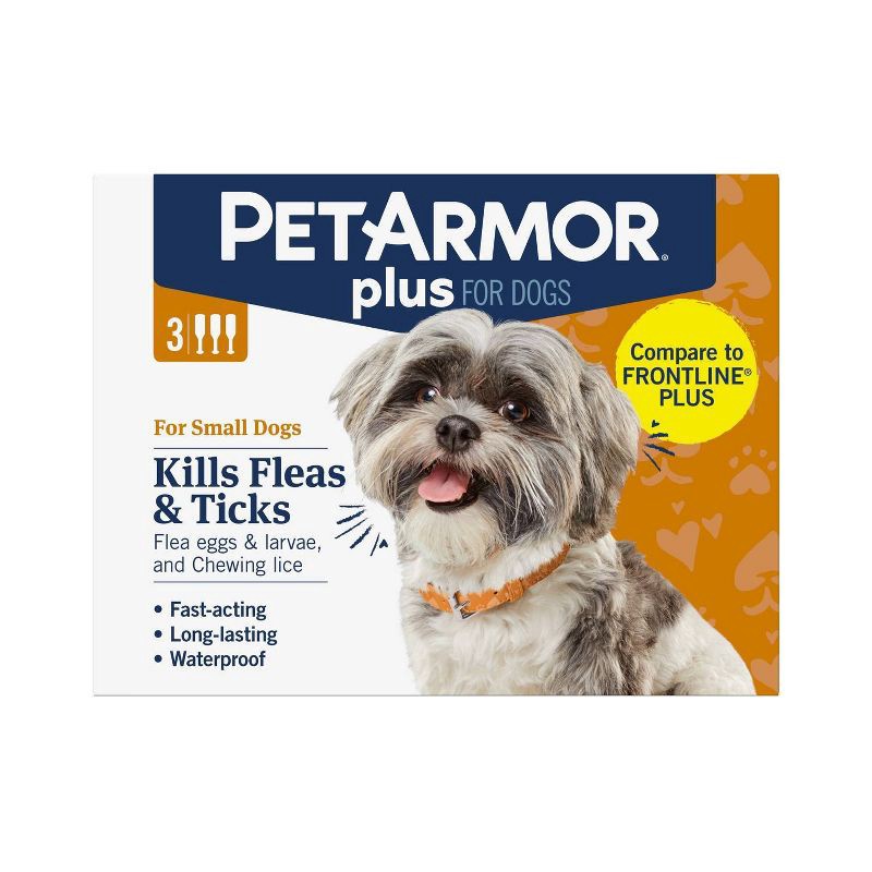 slide 1 of 8, PetArmor Plus Flea and Tick Topical Treatment for Dogs - 5-22lbs - 3 Month Supply, 5 ct; 22 lb