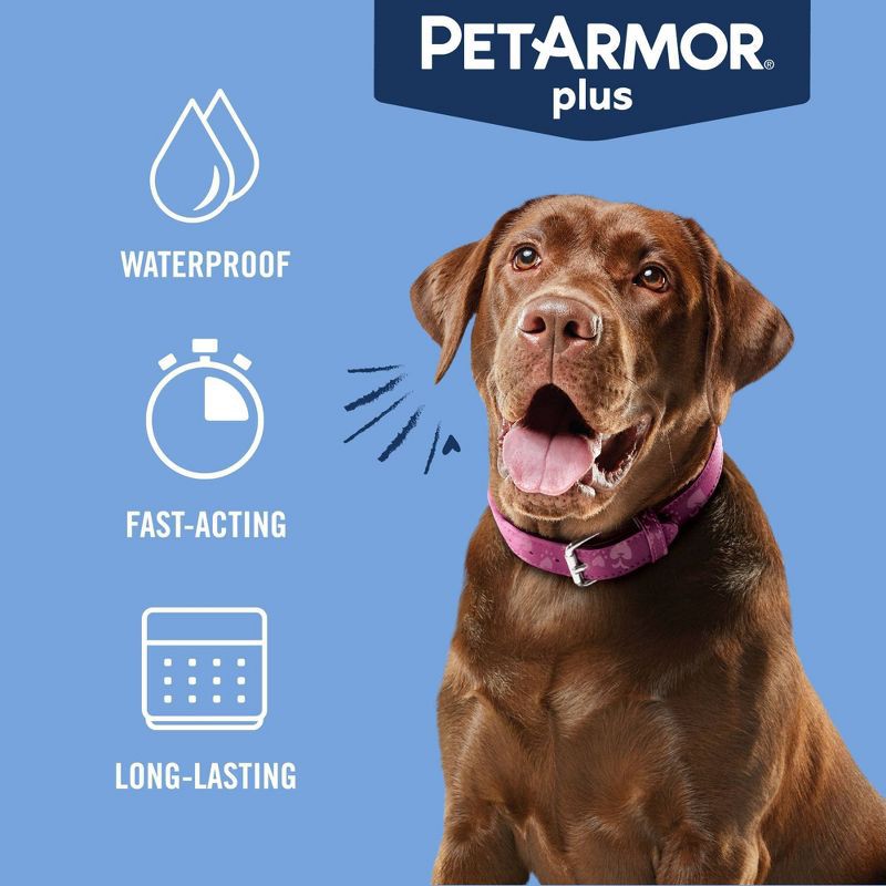 slide 6 of 8, PetArmor Plus Flea and Tick Topical Treatment for Dogs - 45-88lbs - 3 Month Supply, 45 ct; 88 lb