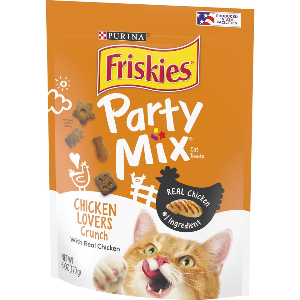 slide 3 of 8, Friskies Party Mix Chicken Lovers Crunch Cat Treats, 6 oz