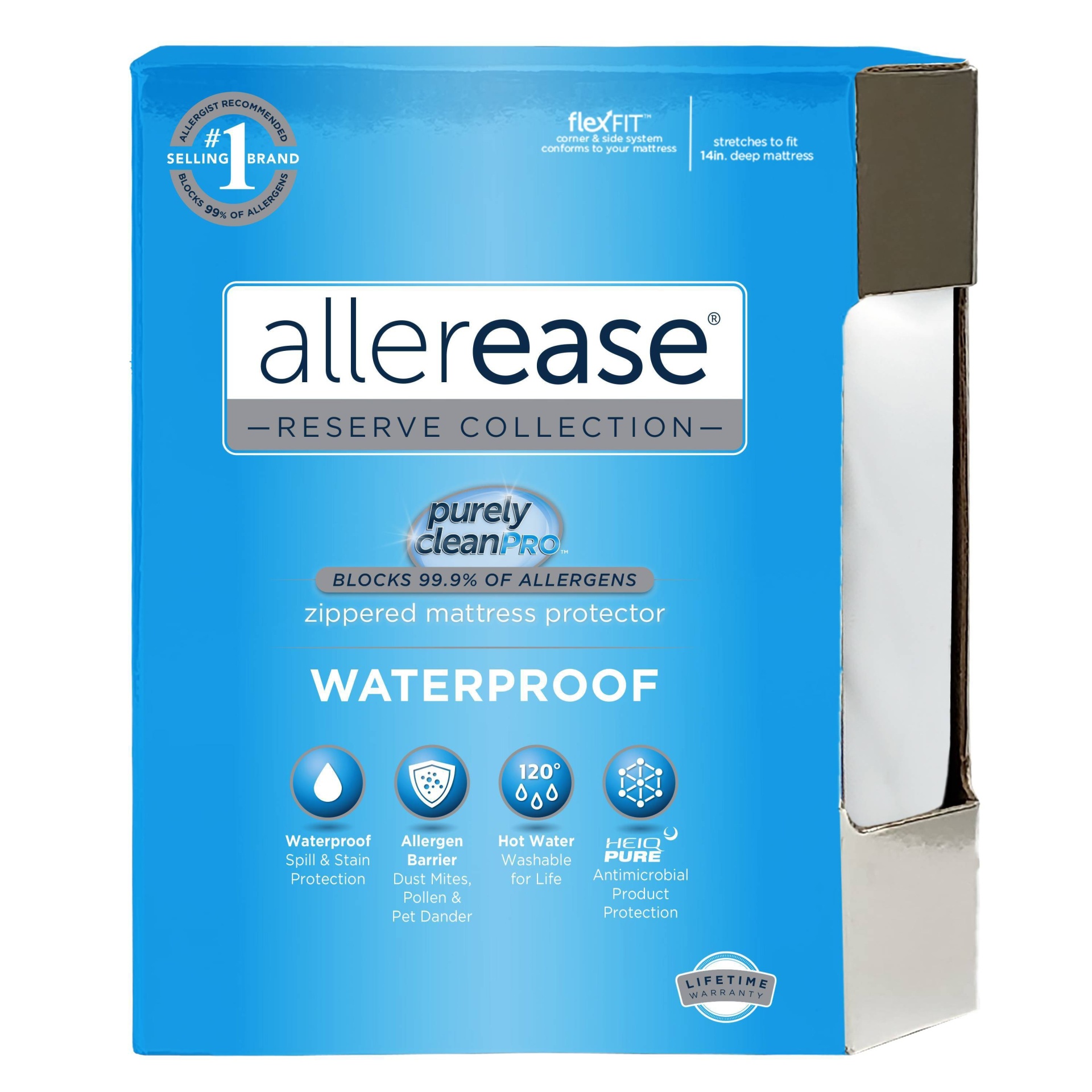 slide 1 of 1, Full Waterproof Mattress Protector White - AllerEase, 1 ct