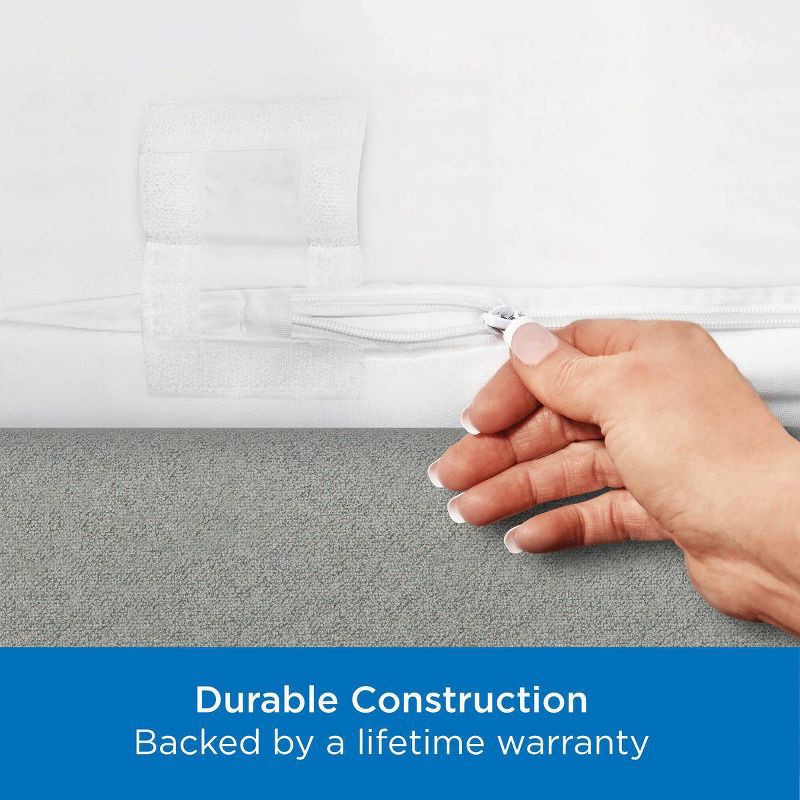 slide 7 of 8, Allerease Queen Maximum Waterproof Allergy and Bedbug Protection Zippered Mattress Protector, 1 ct