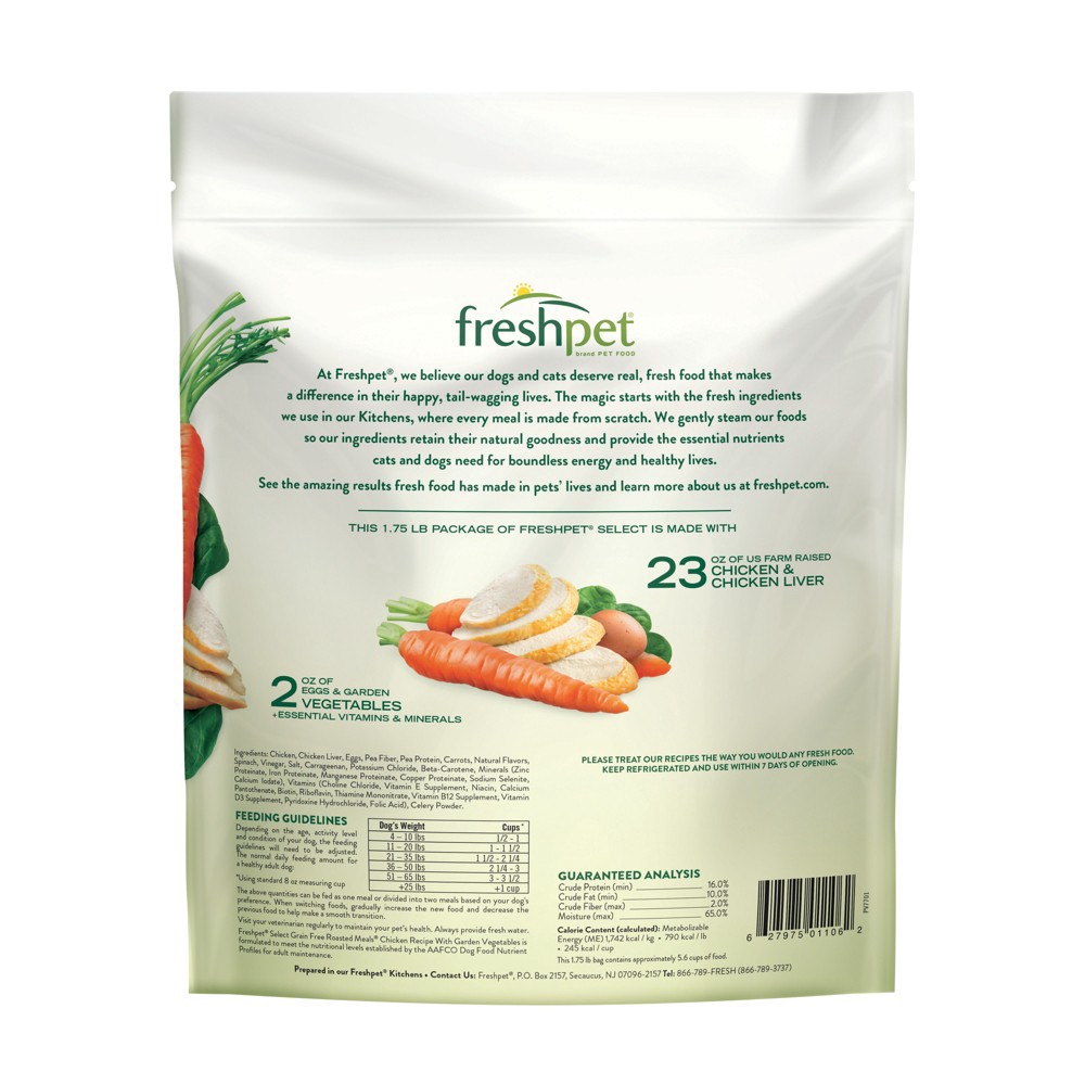 slide 2 of 2, Freshpet Select Roasted Meals Grain Free Chicken Recipe Refrigerated Wet Dog Food - 1.75lbs, 1.75 lb