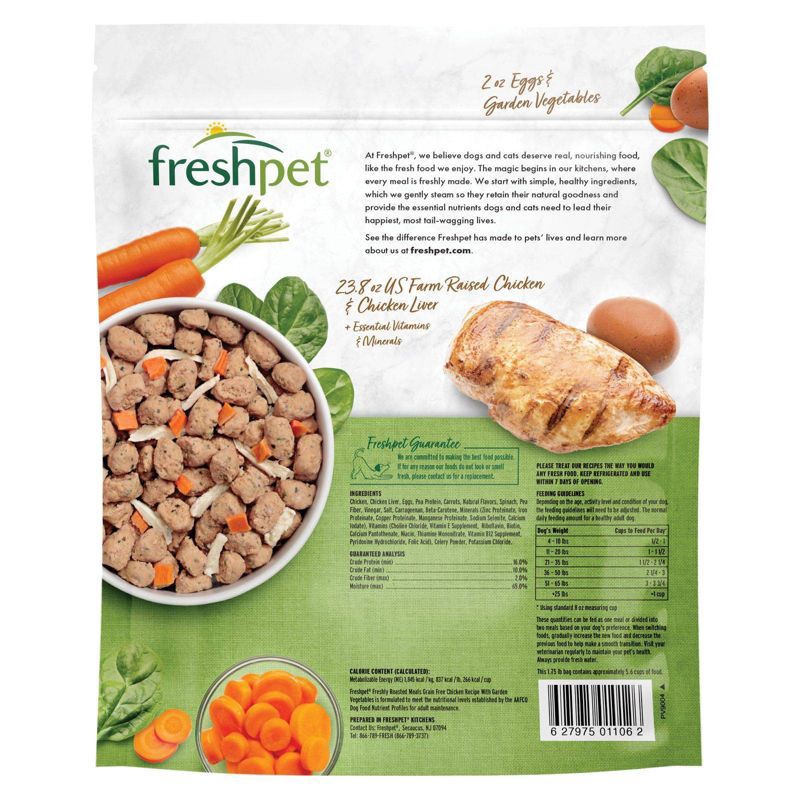 slide 2 of 3, Freshpet Select Roasted Meals Grain Free Chicken Recipe Refrigerated Wet Dog Food - 1.75lbs, 1.75 lb