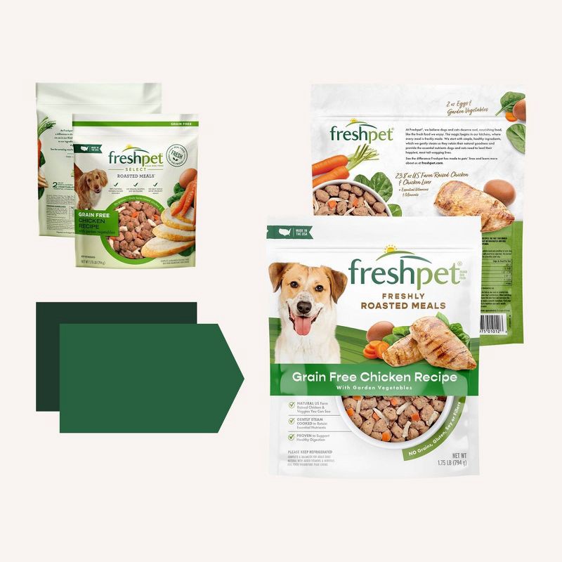 slide 3 of 3, Freshpet Select Roasted Meals Grain Free Chicken Recipe Refrigerated Wet Dog Food - 1.75lbs, 1.75 lb