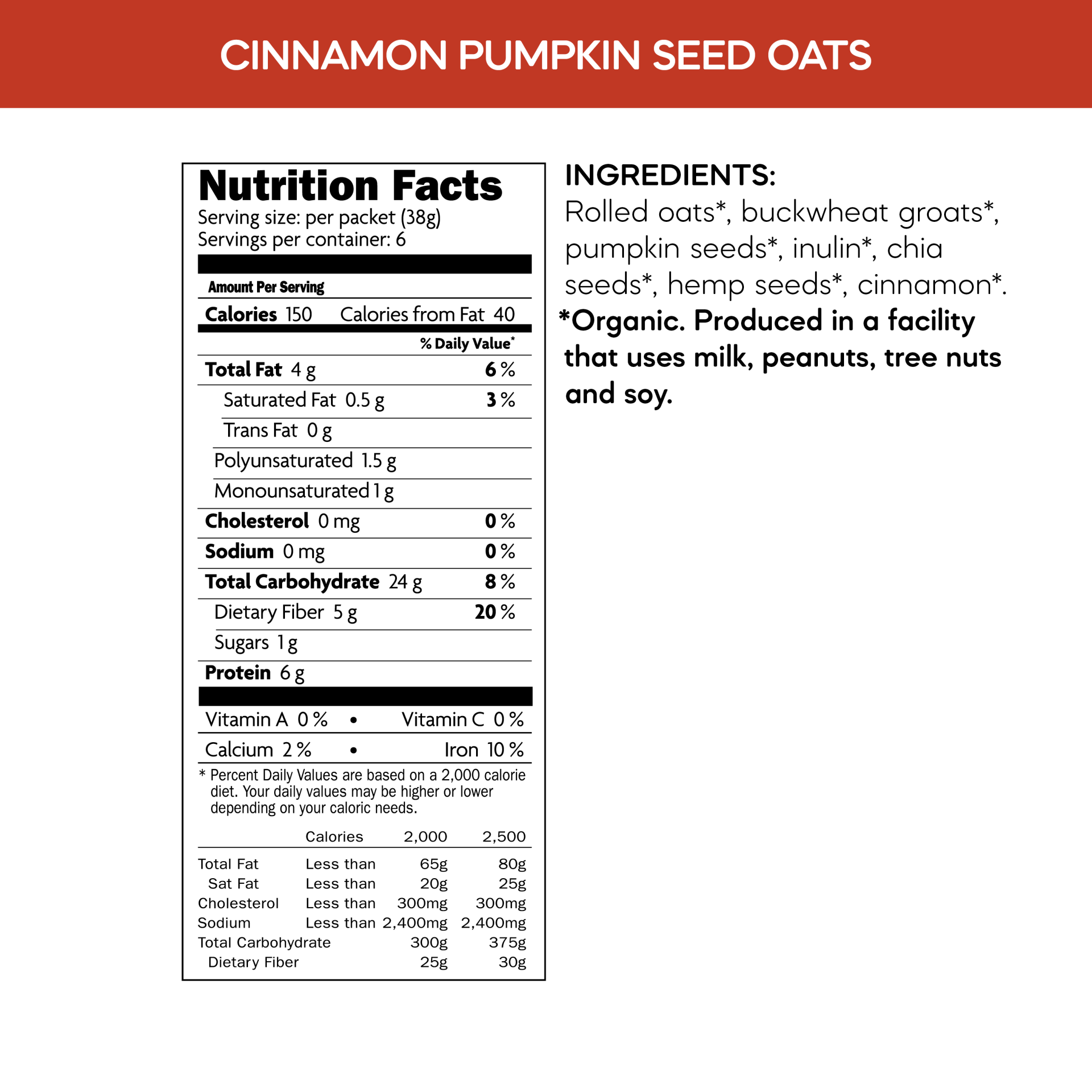 slide 5 of 5, Nature's Path Organic Natures Path Cinnamon Pumpkn Qi'A Superfd Oatmeal, 8 oz