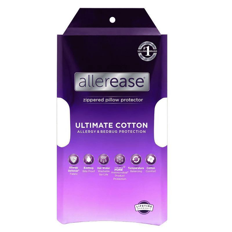 slide 1 of 7, AllerEase Ultimate Comfort Breathable Pillow Protector-White (King), 1 ct