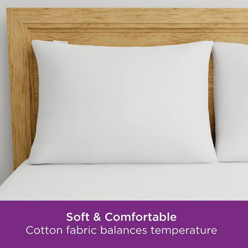 slide 5 of 7, Standard/Queen Ultimate Comfort Breathable Pillow Protector-White - AllerEase: Hypoallergenic, 100% Cotton, Zippered, OEKO-TEX Certified, 1 ct