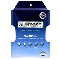 Standard/Queen Maximum Bed Bug and Allergy Protection Pillow Protector White - AllerEase: Hypoallergenic, Zippered, Moisture-Wicking Fabric