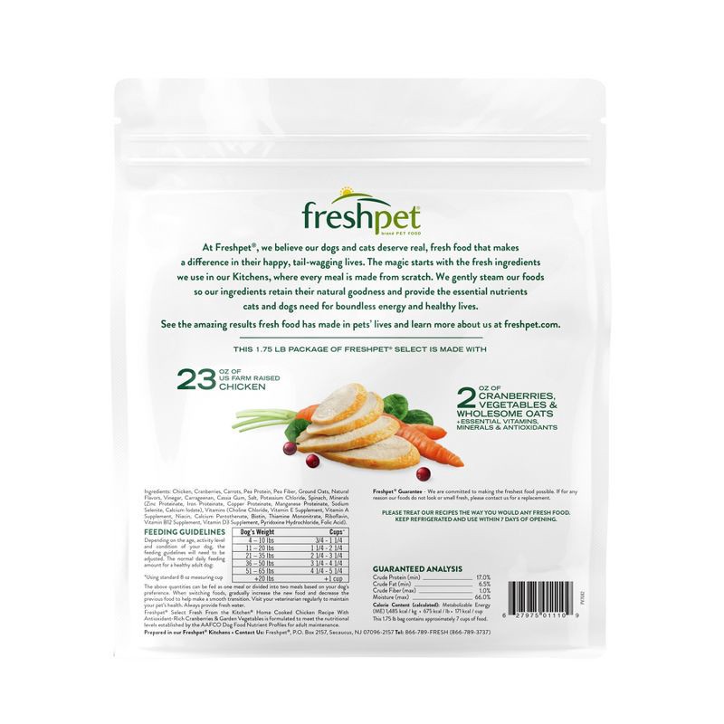 slide 2 of 4, Freshpet Select Fresh From The Kitchen Home Cooked Chicken and Vegetable Recipe Refrigerated Wet Dog Food - 1.75lbs, 1.75 lb