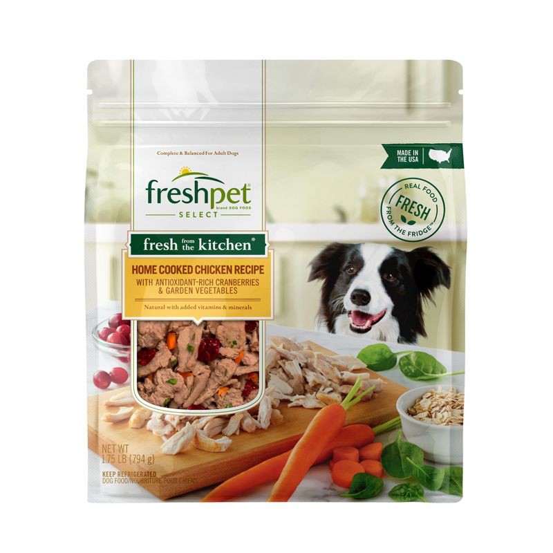 slide 1 of 4, Freshpet Select Fresh From The Kitchen Home Cooked Chicken and Vegetable Recipe Refrigerated Wet Dog Food - 1.75lbs, 1.75 lb